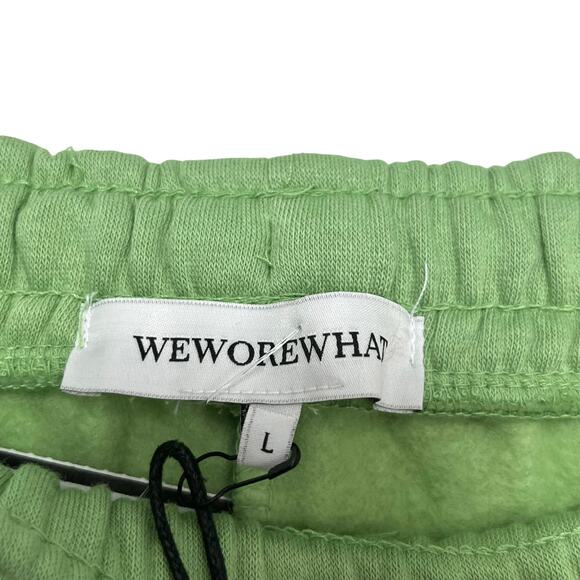 WeWoreWhat Pull On Shorts Sz L Green Drawstring Waist Fleece Lined Sweat… - Picture 6 of 9